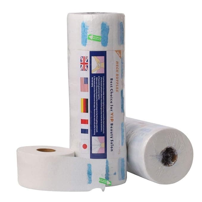 STORE Barber Neck Strips for Neck Ruffle Roll Paper Strip Tissue for Salon Beauty Barbers Hair cutting for Personal and Professional use White Pack of 5