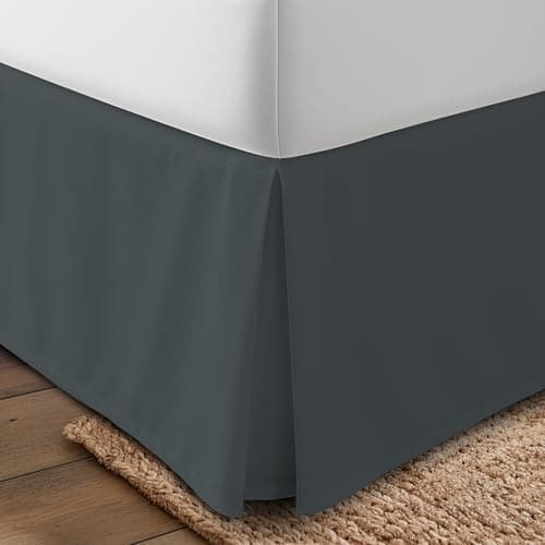 Utopia Bedding Twin Bed Skirt - Soft Quadruple Pleated Ruffle - Easy Fit with 15 Inch Tailored Drop - Hotel Quality, Shrinkage and Fade Resistant (Twin, Grey)