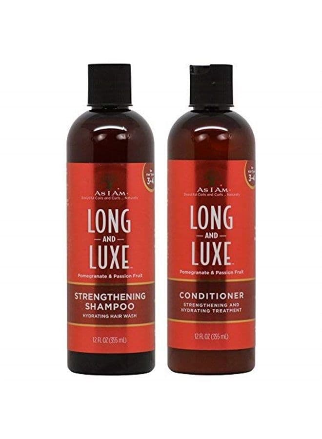 Long & Luxe Strengthening Shampoo + Conditioner 12oz Duo