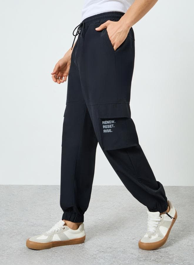 Men Relaxed Fit Cargo Track Pants