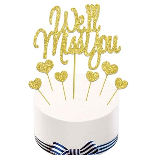 Well Miss You Cake Topper for RetirementGraduationGoing Away Party Cake Decorations Supply