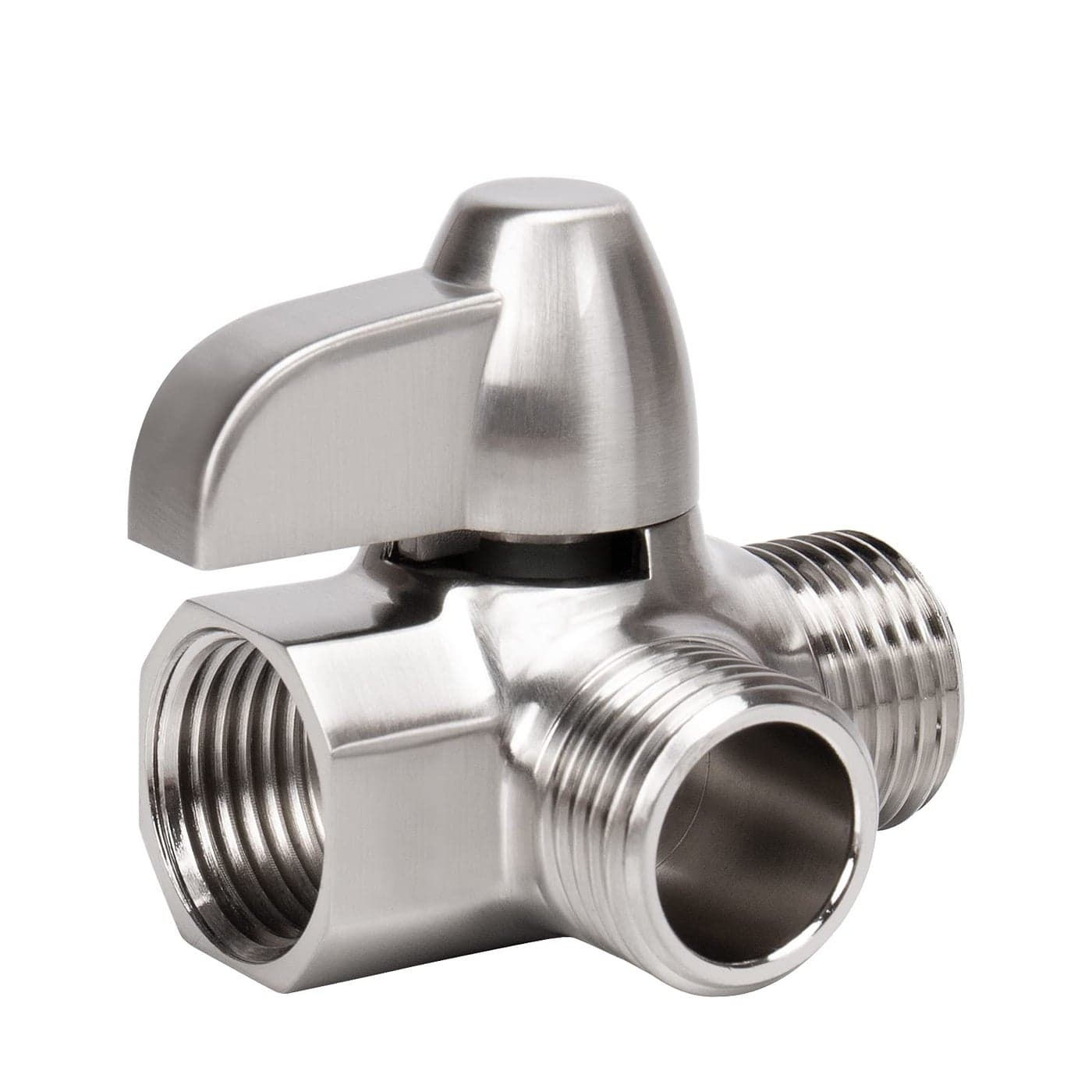 NearMoon Solid Brass G12 Shower Arm 3Way Diverter Valve for Handheld and Fixed Spray Head Bathroom Component for Showerhead Combo TAdapter Fixed Nut Brushed Nickel