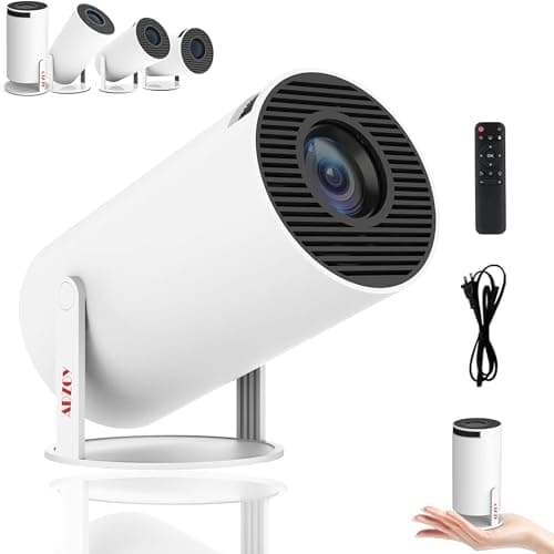 ADZOY Premium HY300 Mini Smart Projector with Android System, WiFi 6 & BT, Full HD 4K-1080P, 180°Rotation with 4D Keystone & Latest OTT Apps 2150 Lumen More Bright