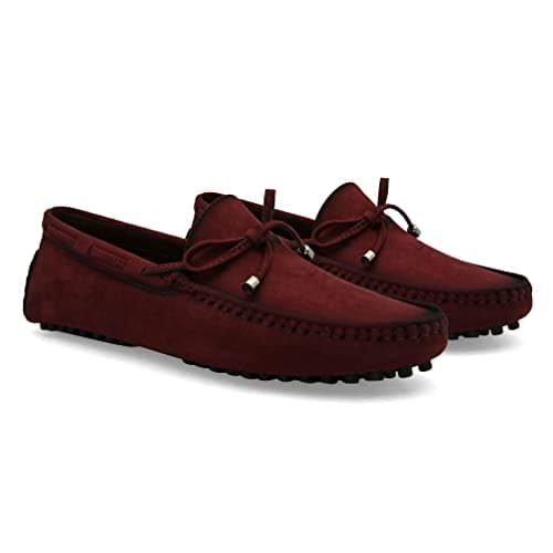 San Frissco Polyurethane Lightweight Suede Loafers Casual Slip-on Cushioned Footbed/Comfortable Fashionable Stylish Flexible for Men/Size : 11 (Wine)