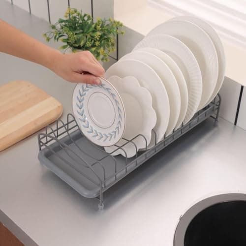 HomeCloud Stainless Steel Plate Rack | Transform Your Kitchen with Our Exquisite Drainer Collection for Elevated Organization and Style, (Grey)