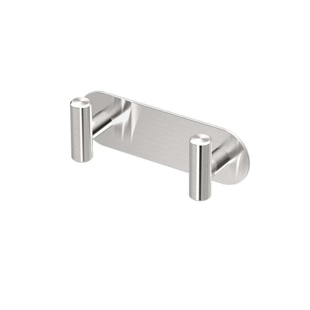 Gatco 1295 Latitude II 2 Hook Double Robe Hook Wall Mounted Hook for Bathroom Towels Robes 65 Inch W Satin Nickel Premium Brass