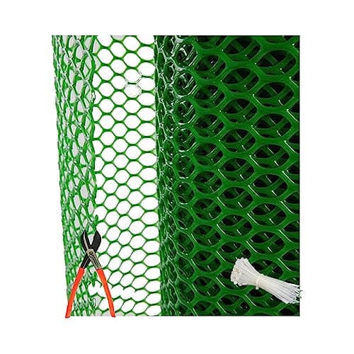 SAI PRASEEDA UV Stabilized Garden Fencing Net_Tree Guard Net_Anti Bird Net_PVC Virgin HDPE_3.3 Feet Height X 5 Feet Length_Green Color_800 GSM with 1 Cutter and 50 PVC Tags SHJAMN1