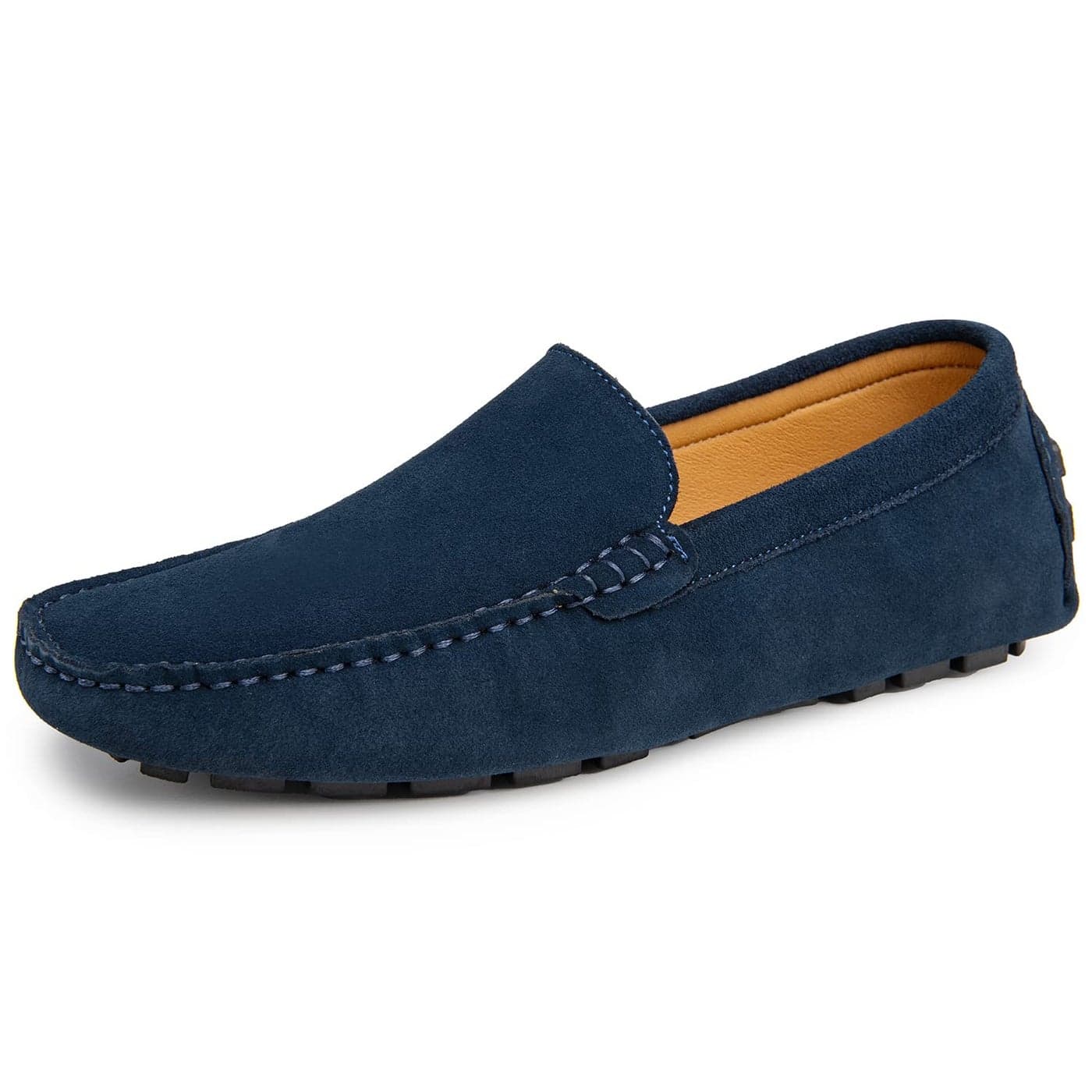 Go Tour Mens Handmade Suede Leather Casual Loafers Shoes Blue 10545