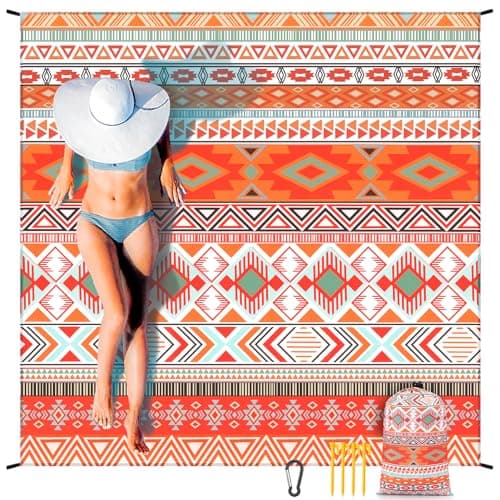 HIHOHO Beach Blanket Waterproof Sandproof Extra Large Beach Mat 79 X 83120x108for 18 Adults Quick Drying Durable Outdoor Picnic Mat for Beach Travel Camping Hiking