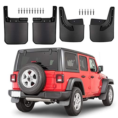 Front & Rear Splash Guards Fender Flares Mud Flaps for Jeep Wrangler JL JLU 2018 2019 2020 2021 2022 2023 Sahara Sport Sports (Exclude Rubicon)