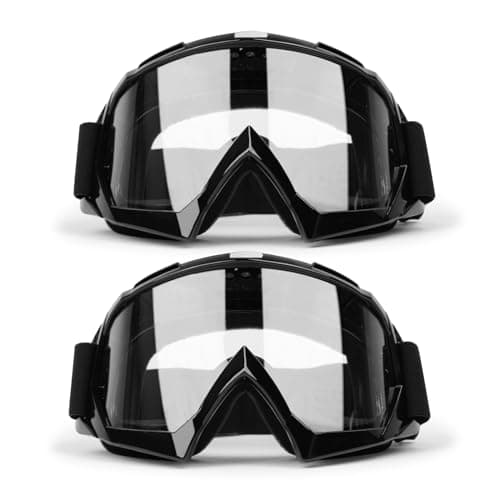 XYOP Professional Motorcycle Motocross Goggles for Men Women ATV Dirt Bike Goggles Windproof Glasses Wide Vision Powersports Goggles Racing Riding Goggles Anti-Fog Scratch Dustproof 2 Pack Clear Lens