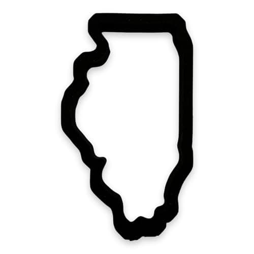 Bundle of Fun Illinois State Cookie Cutter, 4 Inch, Easy to Push Design