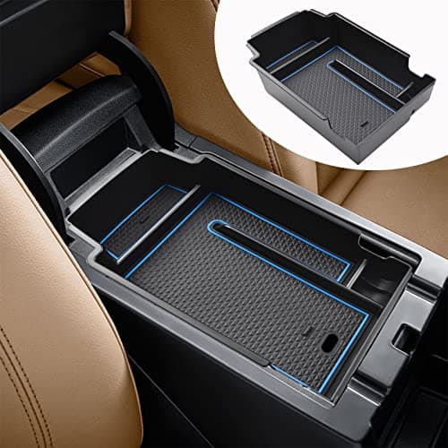 RUNROAD Upgraded Center Console Organizer Tray Compatible with Chevy Blazer 2026 2025 2024 2023 2022 2021 2020 2019 Accessories ABS Materials Secondary Storage Box Insert Armrest Console Tray Blue