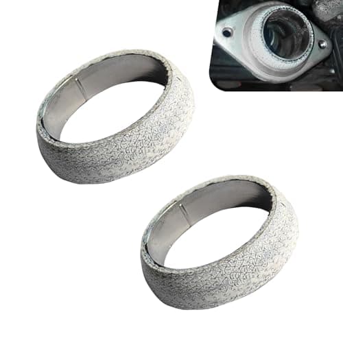 CyperFair 2 PCS Exhaust Manifold Gasket, 2.5 Inch Tapered High Temperature Resistant Exhaust Seal Muffler Gasket, Retrofit Replacement Accessories, Fits Most Cars (Silver)
