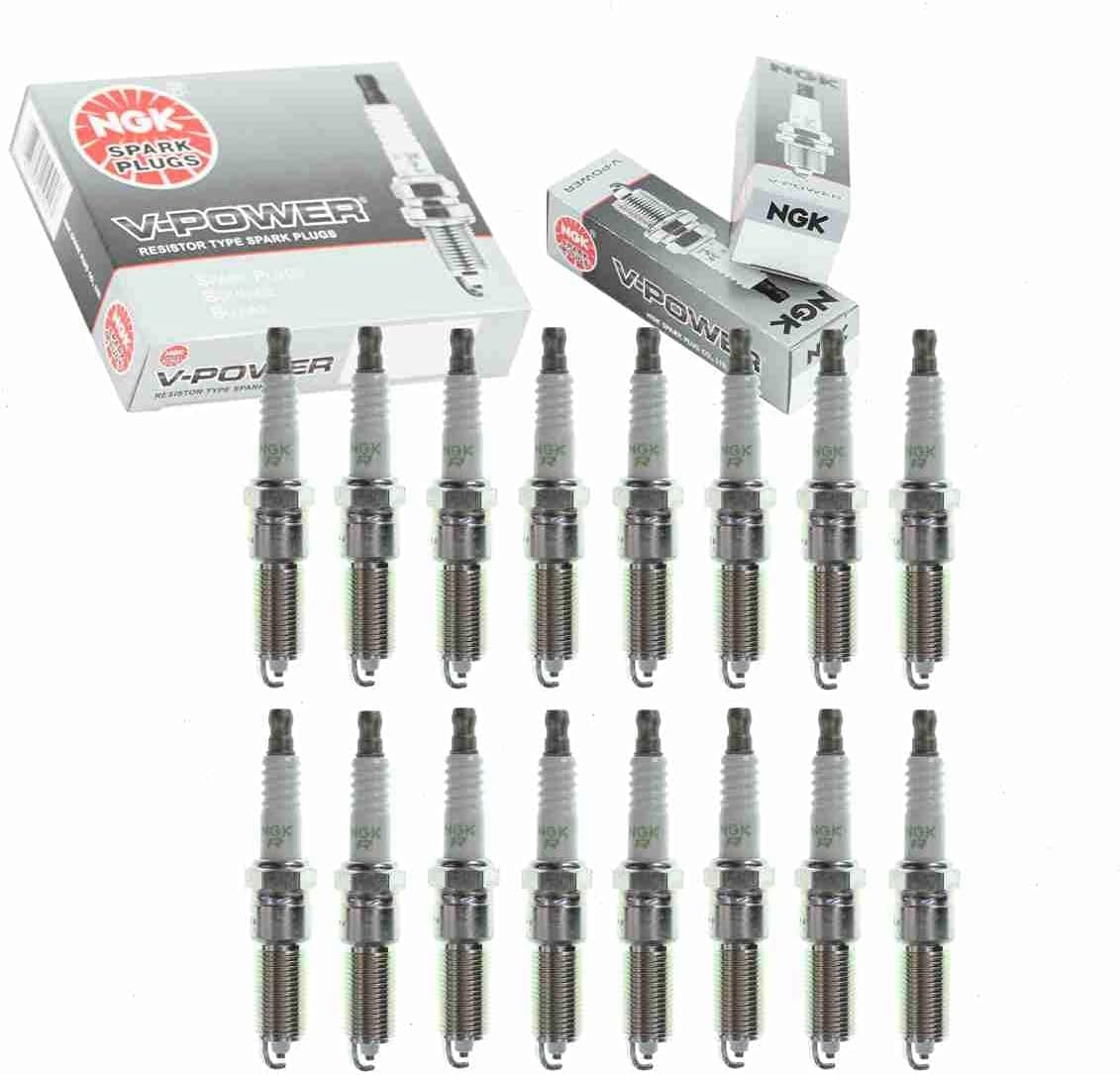 Sixity Auto 16 pc NGK V-Power Spark Plugs for Dodge Charger 5.7L V8 (2006-2008)