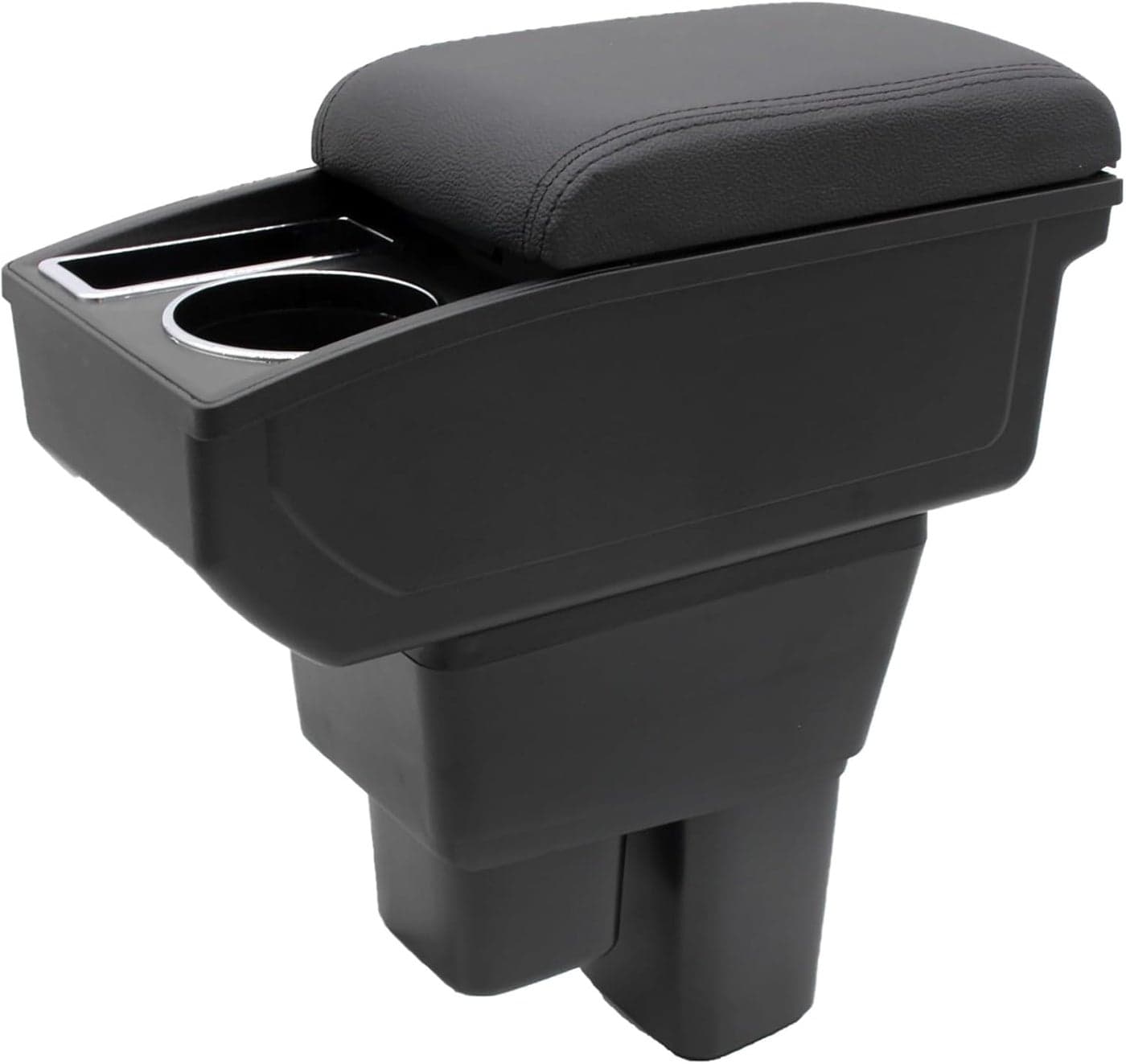 YJYWZH Car Armrest Box for Honda Fit Jazz Hatchback 2009-2013 - Leather Center Console with Cup Holder