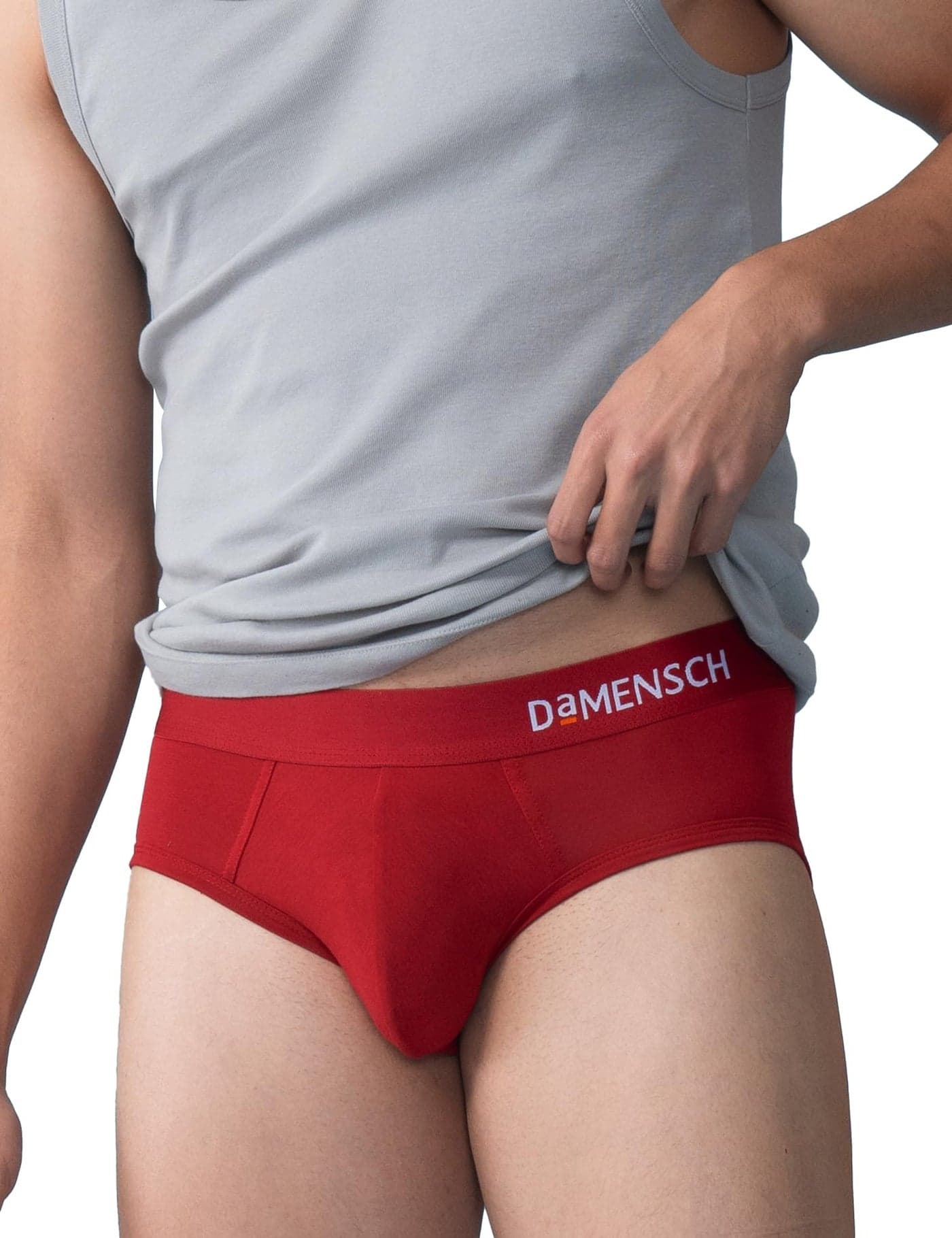 DAMENSCH Men Deo-Soft Supima Modal Briefs-Pack of 1-Tango Red-Large