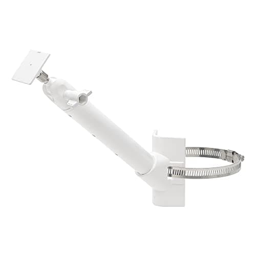 Holicfun Universal Solar Panel Pole Mount for Ring, Eufy, Arlo, Wyze, Reolink Solar Panels and More, No Drilling Required, Extended Mounting Arm, Multi-Angle Adjustable (White)