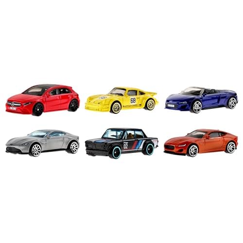 Hot Wheels European Car Culture Multipack 6 Toy Cars in 164 Scale Tribute to The European Automotive Industry Gift for Children from 3 Years and Collectors HLK51