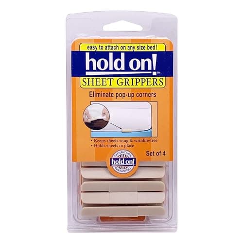 FRESH IDEAS Bed Sheet Grippers – Easy to Use Sheet Holders for Mattresses with Traditional Welting Seams, 4 Count