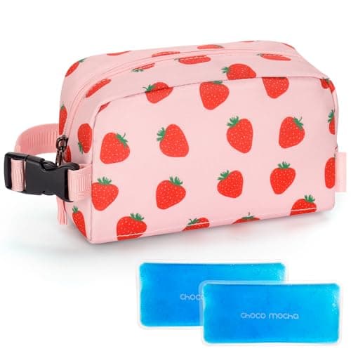 Choco Mocha Snack Bag for Kids Small Cooler Bags Insulated Freezable Snack Bag For School Toddler Snacks Bag Balls Blue