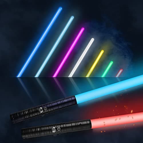 Amaxshiirchy Lightsaber 2 Pack RGB 15 Colors Metal Hilt FX Light Saber attery Rechargable 2in1 DoubleBladed FX Dueling Light Saber Cosplay Toy 3 Sound Mode Light Sword Forge