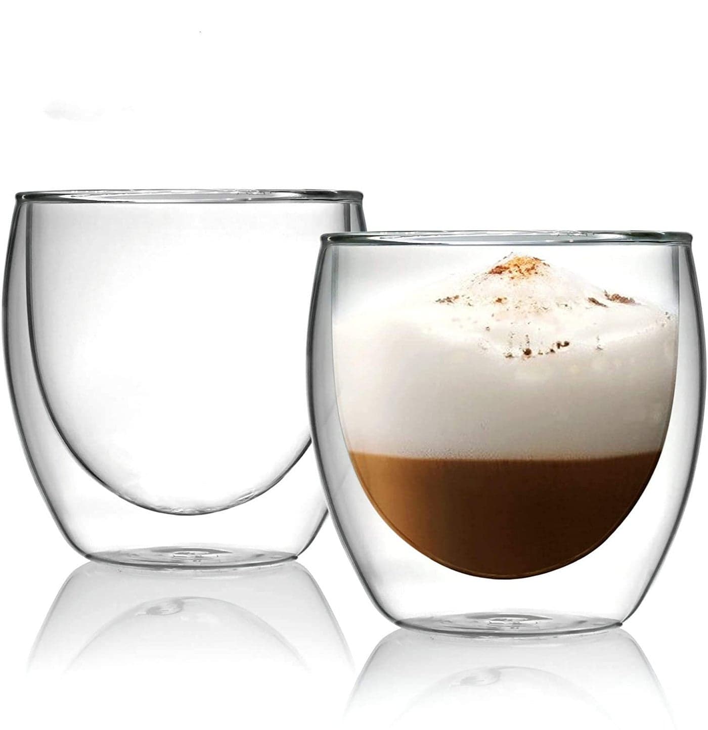 Baskety Glass Coffee Mug, Double Wall Glass Coffee Cups, Coffee Glasses Cups for Cappuccino, Latte, Espresso, Americano - 250 ML (Pack of 2)