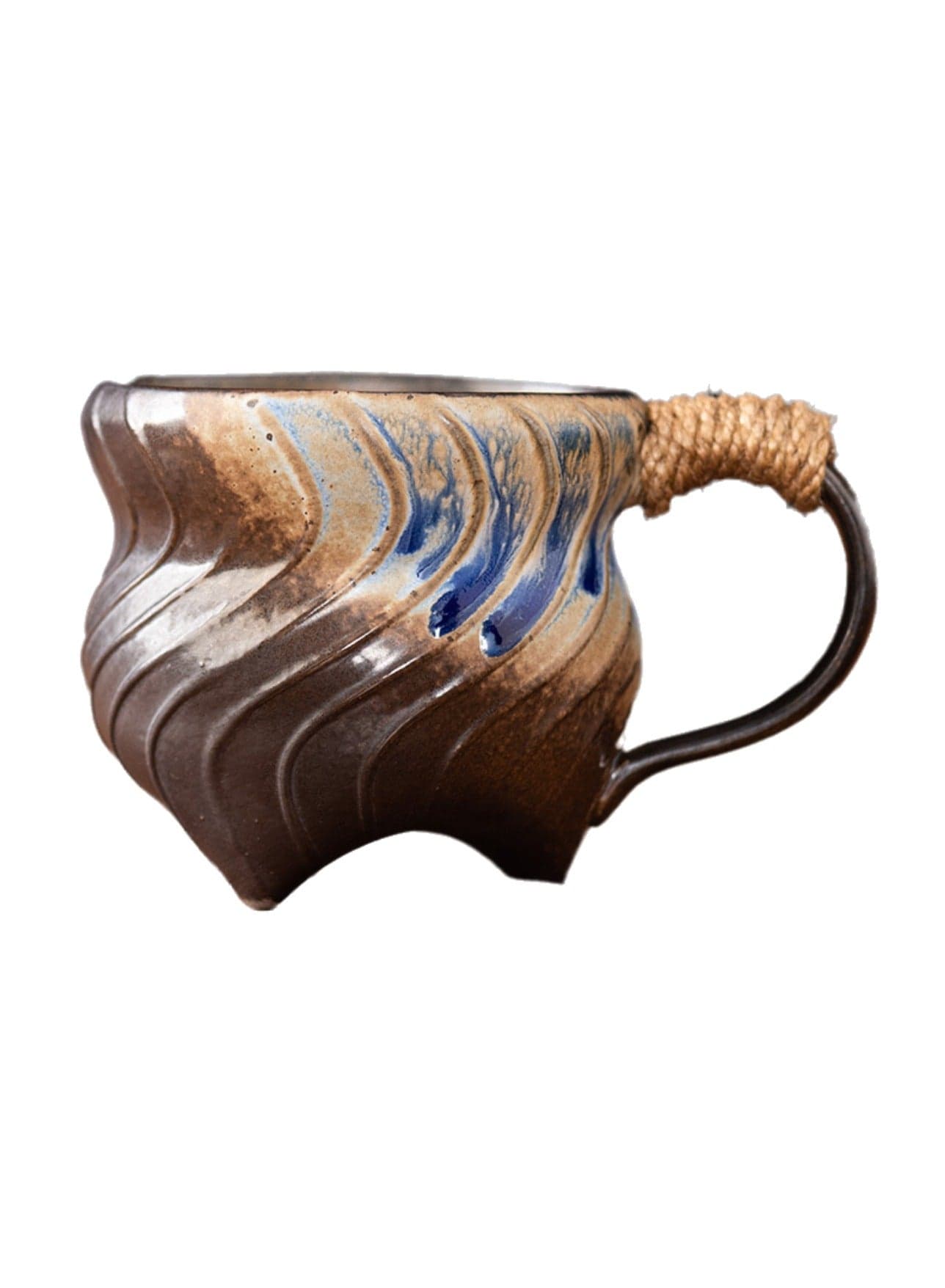 Retro Stoneware Coffee Mug Irregular Shaped Ceramic Water Cup High Quality 270ml
