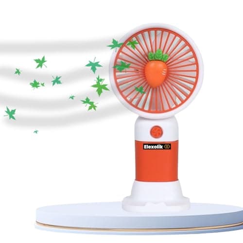 Elexolik Handheld Mini fan rechargeable Battery High Wind Flow for Travel, Kids, Kitchen, Indoor, Outdoor Use Light Weight, Low Noise (1U, Color May Vary)