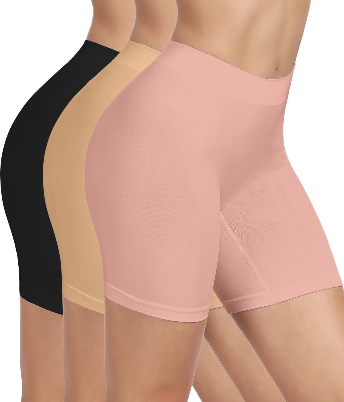 BESTENA 3 Pack Slip Shorts Seamless Smooth Workout Yoga Bike Shorts for Women Under Dresses