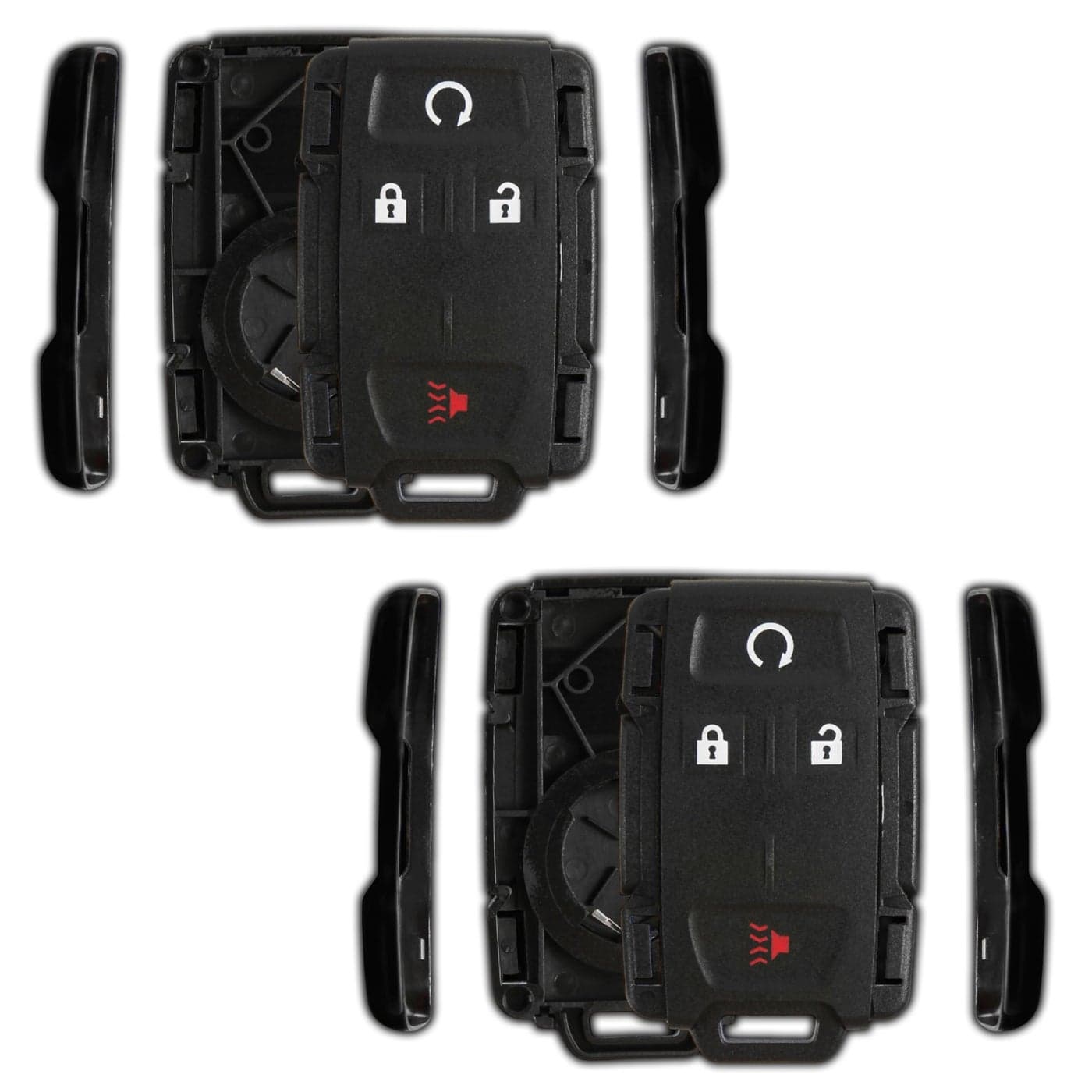 2x KeylessOption Key Fob Cover Case Replacement for 2014 2015 2016 2017 2018 2019 Chevrolet Chevy Silverado Suburban Tahoe GMC Sierra Yukon Remote Shell 4Button M3N32337100 No Programming Required