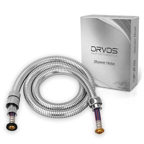 Orvos Shower hose pull out, Stainless steel outer hose, with nylon braided inner tube, 1 meter, for hand showers and health faucets in high end luxury bathrooms
