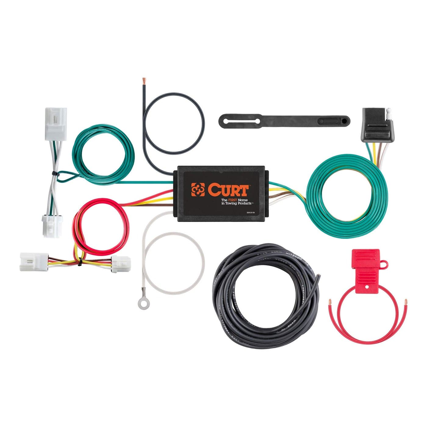 CURT 56033 VehicleSide Custom 4Pin Trailer Wiring Harness Fits Select Infiniti G25 G35 G37 Q60 Nissan Rogue