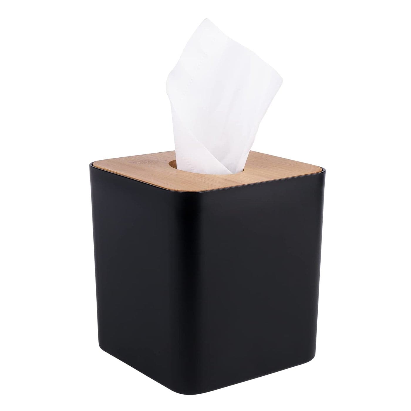 MOCHTERO Tissue Box CoverTissue HoldersTissue Box Holder for BathroomsBamboo Cover PlateHome and Office5 5 54in Black