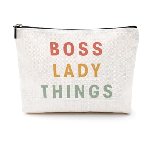 CQM Boss Lady Gifts for Women Boss Gifts Makeup Bag Leadership Gifts Thank You Gifts Cosmetic Bag Zipper Pouch Promotion Appreciation Gifts for Coworkers Supervisor Manager Christmas Birthday Gifts