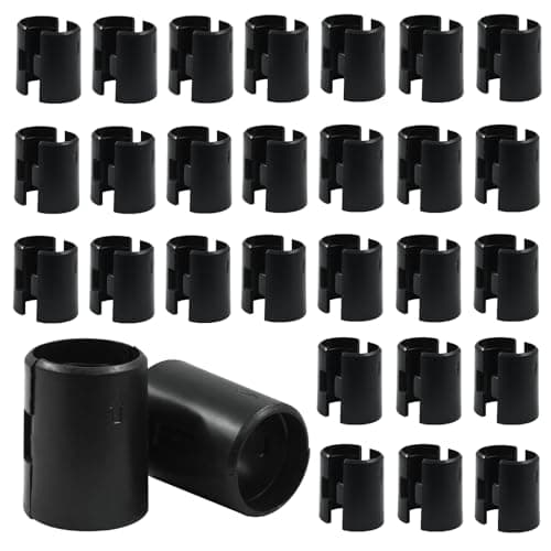 LifCratms 56Pcs (28 Pairs) Wire Shelf Clips, 7/8"(22mm) Post Wire Shelving Shelf Lock Clips, Plastic Black Shelving Sleeves Replacements for Wire Shelving System