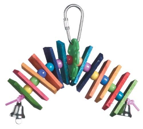 Super Bird Creations SB133 Small Balsa Rainbow Bird Toy, Small Bird Size, 5" x 5"