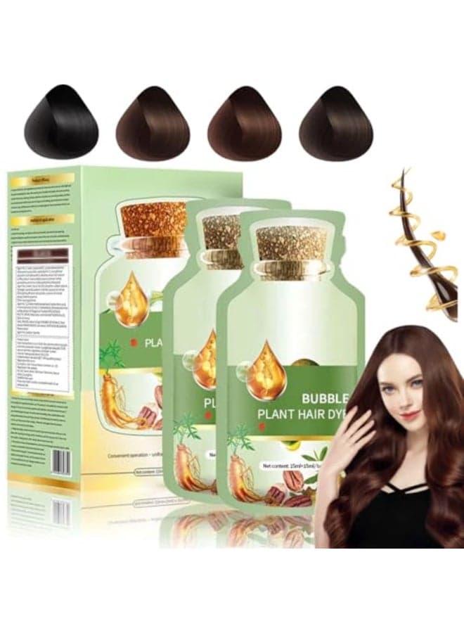 QUAAM Bubble Plant Hair DyeNew Botanical Bubble Hair Dye Hair Dye Shampoo for Women Men 30ml 10PacksBox Black Tea