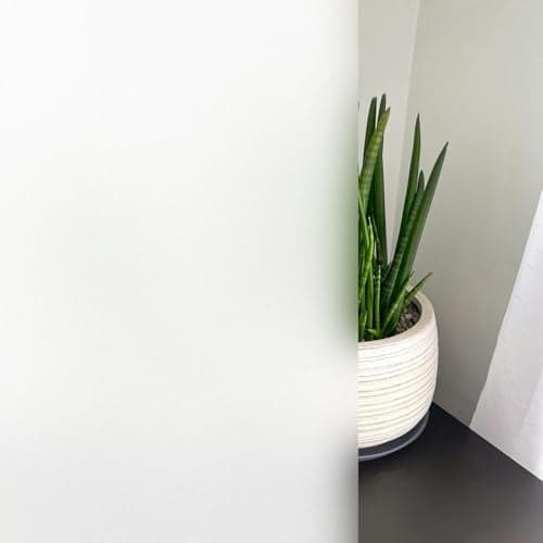 KESPEN Frosted Window Privacy Film Heat Control UV Sun Blocking Glass Stickers Static Cling Non Adhesive Door Coverings Decals for Bathroom Home Office White Matte 175 Inch X 65 Feet