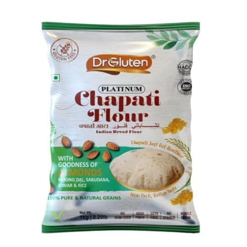 Dr. Gluten Multigrain Platinum Chapati Flour with Millets & Brown Rice 1kg | Gluten Free & Wheat Free Atta | Rich in Fibre, Nutrients & Antioxidants | Versatile Flour for Healthier Baking & Cooking