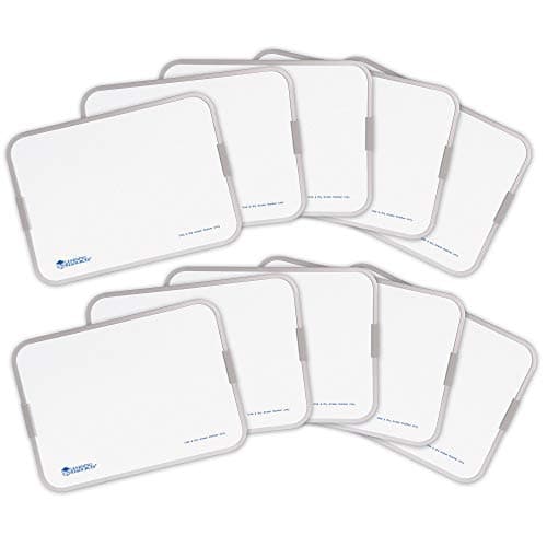 Learning Resources 9x12 Inch Dry Erase Boards, Classroom Whiteboard for Students, Double Sided, Set of 10, Ages 3+