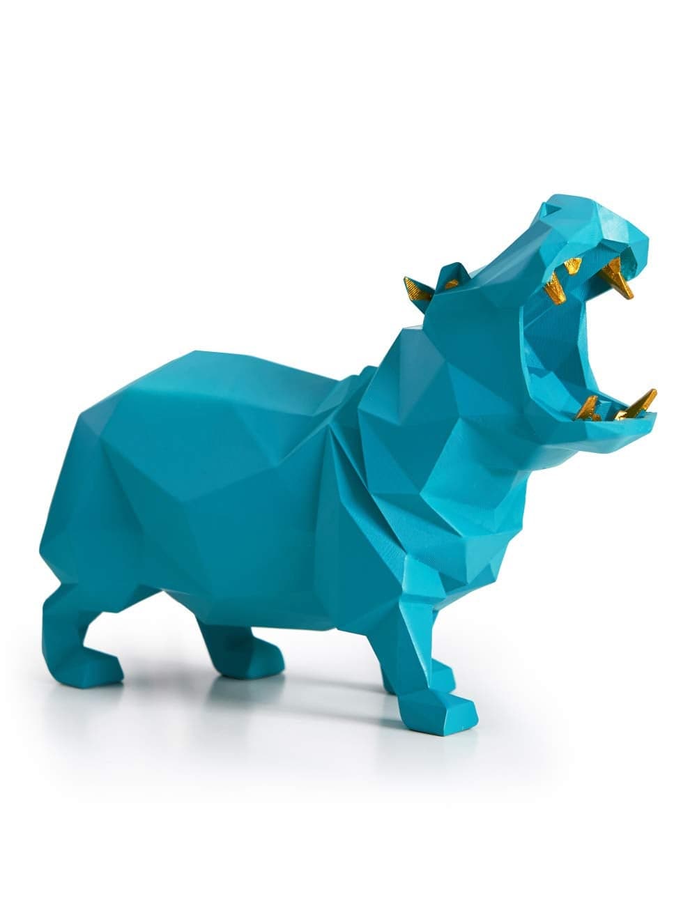 HAUCOZE Hippo Gifts Statue Animal Scupture Figurine Modern Arts Decor Polyresin Blue 71 inch