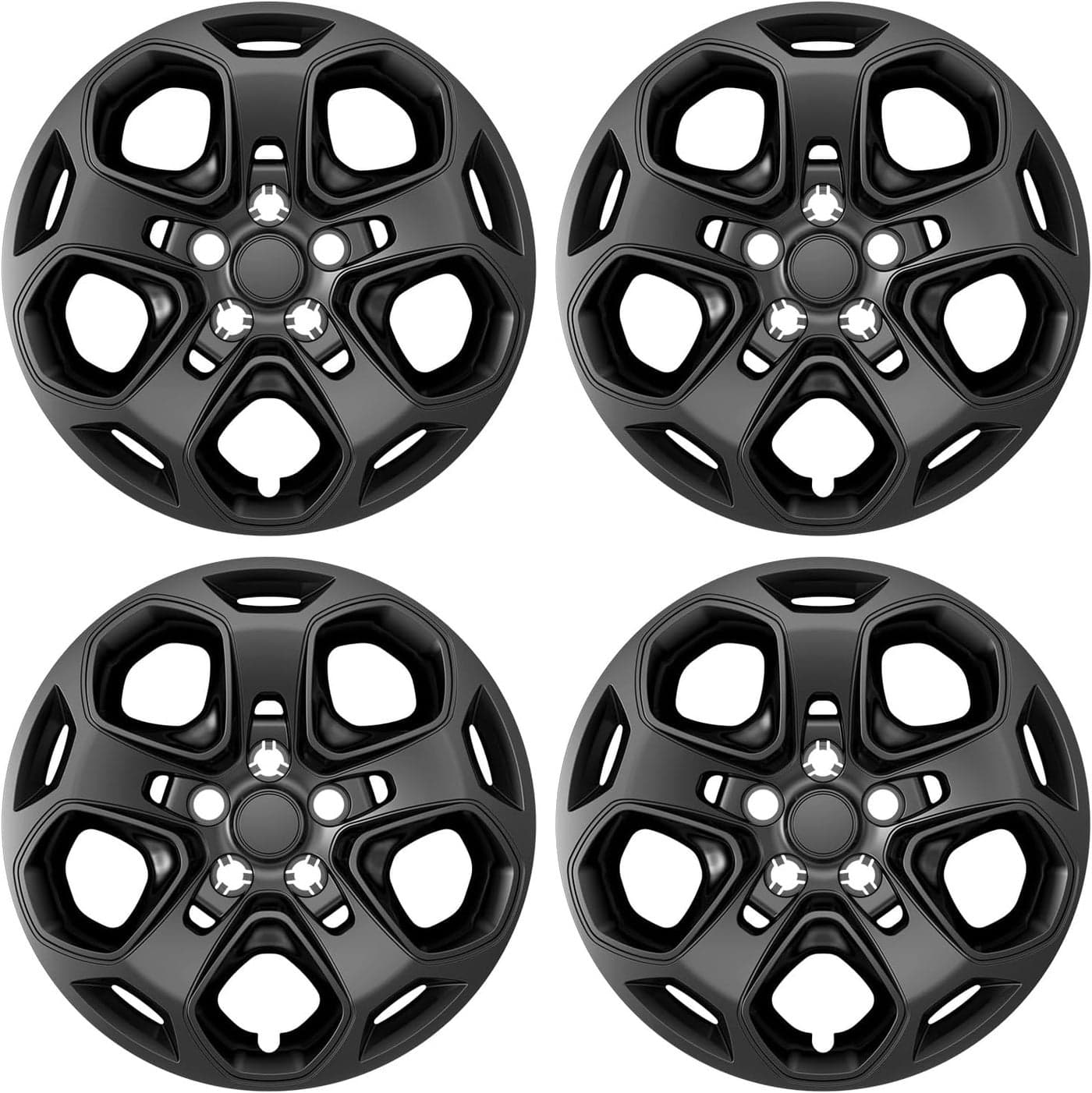 AutoBeeDen 4-Pack Hubcaps Wheel Covers for Ford Fusion 2010-2012, 17 Inch, Black