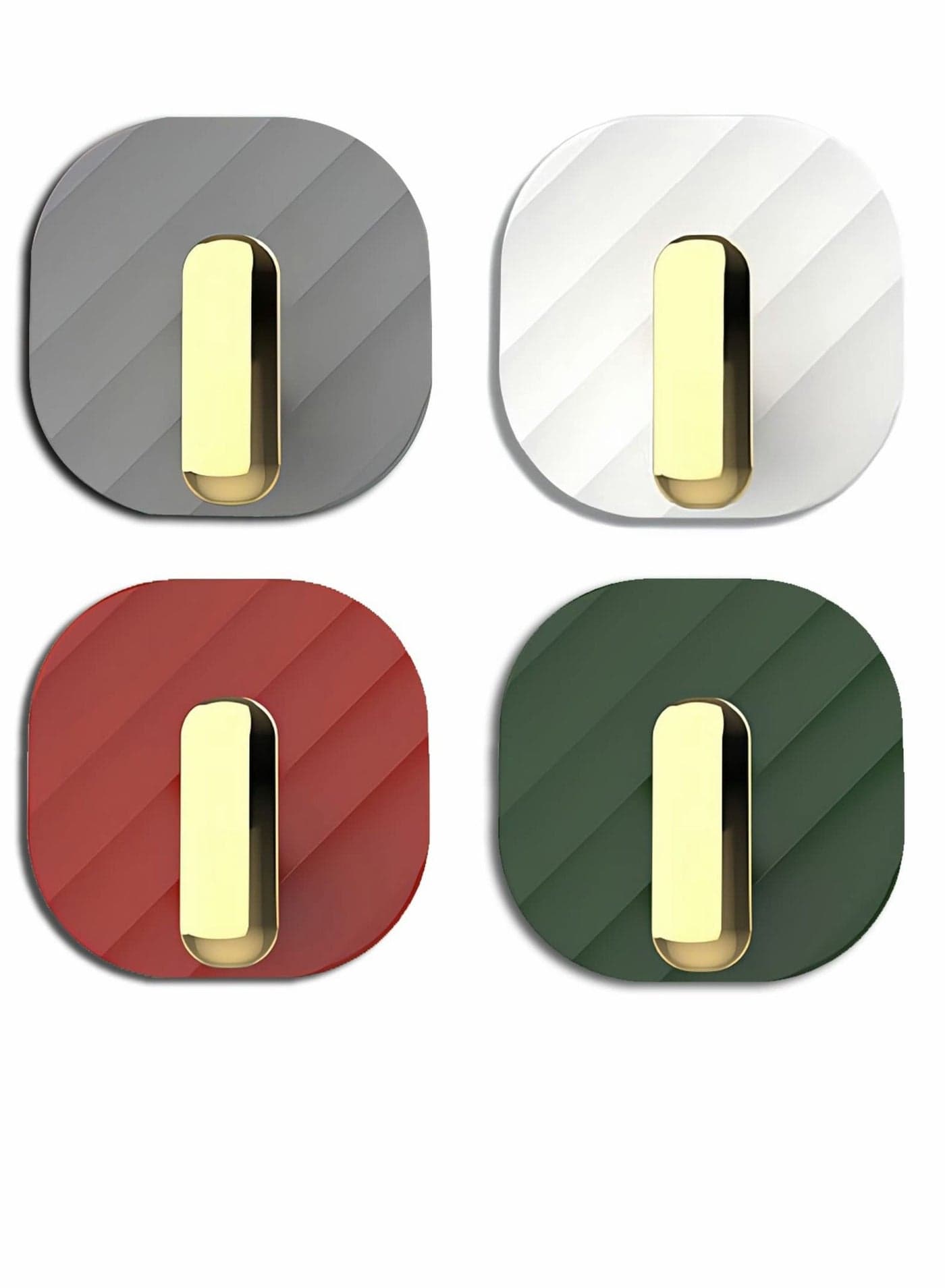 4Pcs Adhesive Hooks, No Punching Super Strong Viscose Towel Coat Kitchenware Practical Hooks for Bedroom Kitchen Toilet Bathroom Office Home Storage (Mixed Colors)