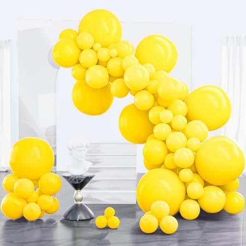 PartyWoo Yellow Balloons 100pcs Different Sizes of 18 12 10 5 Inch Matte Yellow Latex Balloon Arch Kit Garland for Easter Bee Baby Shower Sunflower Birthday Graduation Party Decorations YellowY55