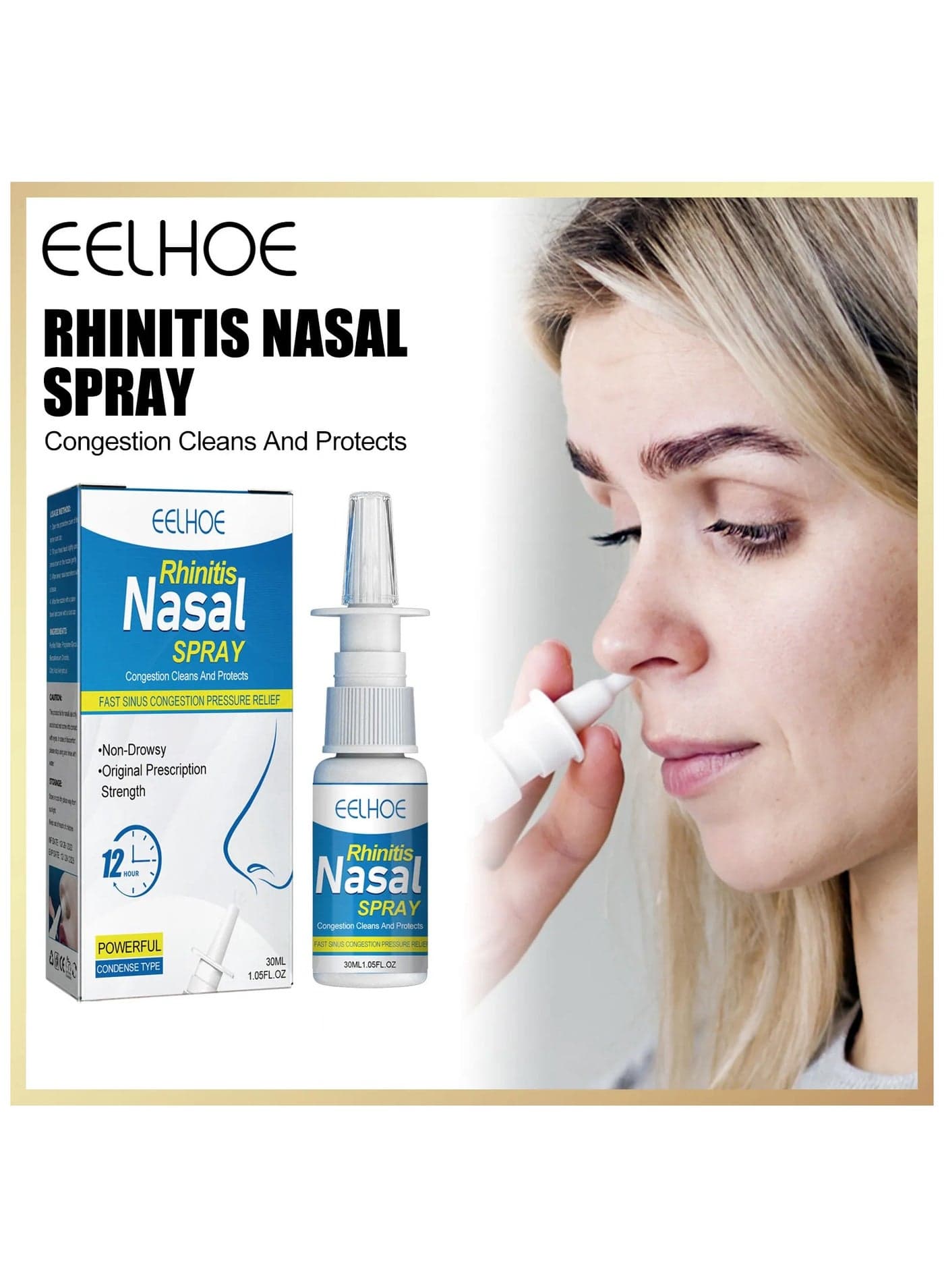 Natural Herbal Rhinitis Nasal Spray Relieve Itching Runny Nose Congestion Sneezing Antibacterial Sinusitis Treatment Nose Drops