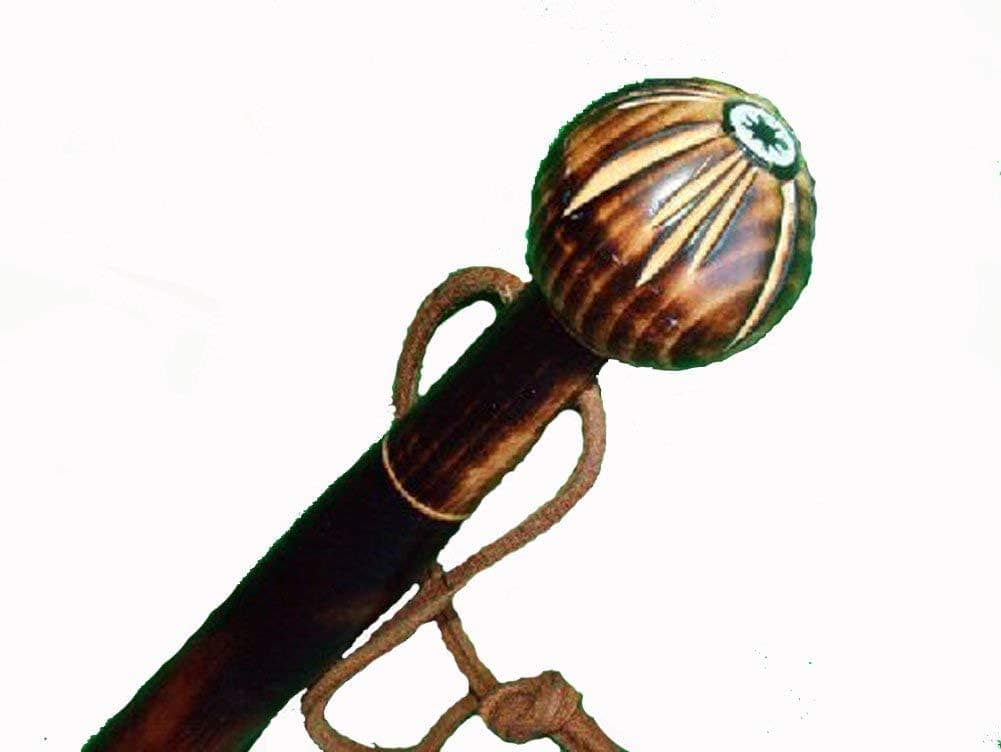 Fusions 36 Wood WalkingHiking Stick With Ball Top