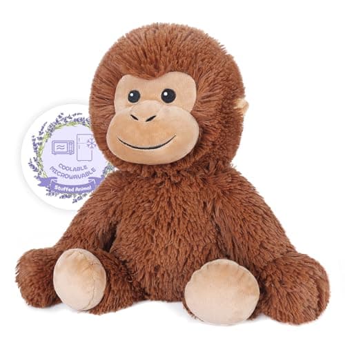 SuzziPals Heatable Coolable Monkey Stuffed Animal Microwavable Heating Pad Plushies for Soothing Relaxation Lavender Scented Stuffed Plush Toys Monkey Gifts Boys Girls