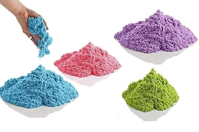 BabyGo Space Sand Clay For Kids – Soft & Moldable Indoor Play With Vibrant Colors (450G Each), Non-Toxic With Free Big Mould & Resealable Bags (Pack Of 2), Blue