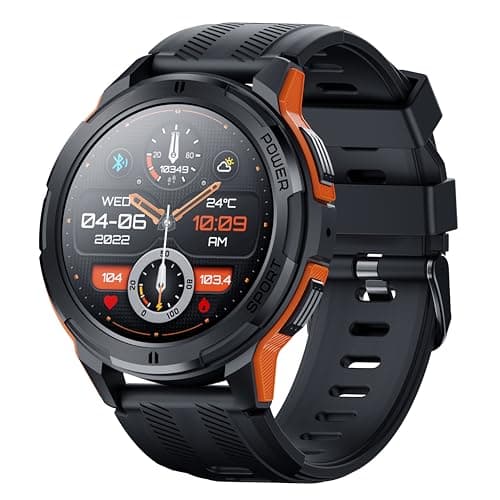 Gravity C25 143 AMOLED Smartwatch with AlwaysOn Display Bluetooth Call AI Voice 100 Sports Modes Heart Rate Sleep Monitor 1 ATM Waterproof Fitness Tracker for iOS Android Orange